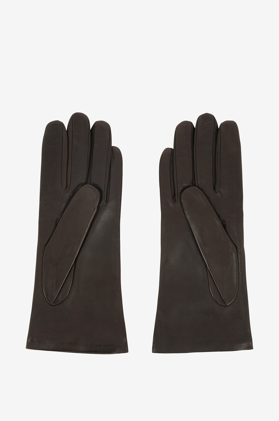 SERMONETA GLOVES Cashmere lined nappa leather gloves Women DARK BROWN 2
