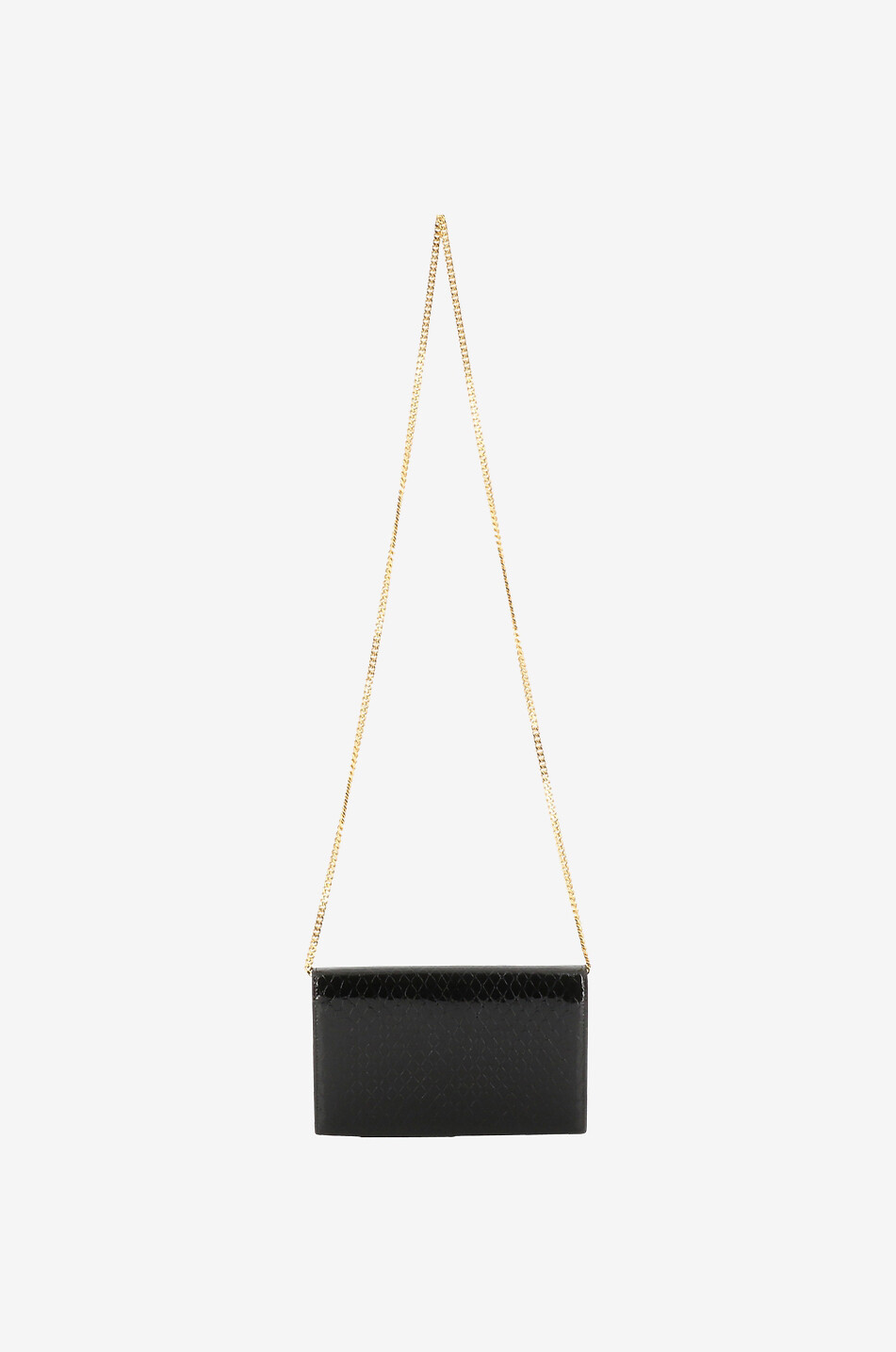 SAINT LAURENT PARIS Portefeuille chaîne en cuir effet lézard Uptown Femme NOIR 3