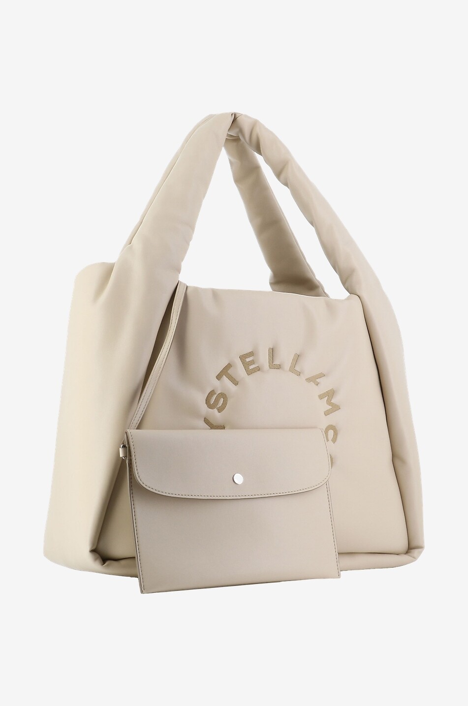 STELLA McCARTNEY Sac cabas en cuir nappa synthétique Stella Logo Puffy Femme BEIGE 5