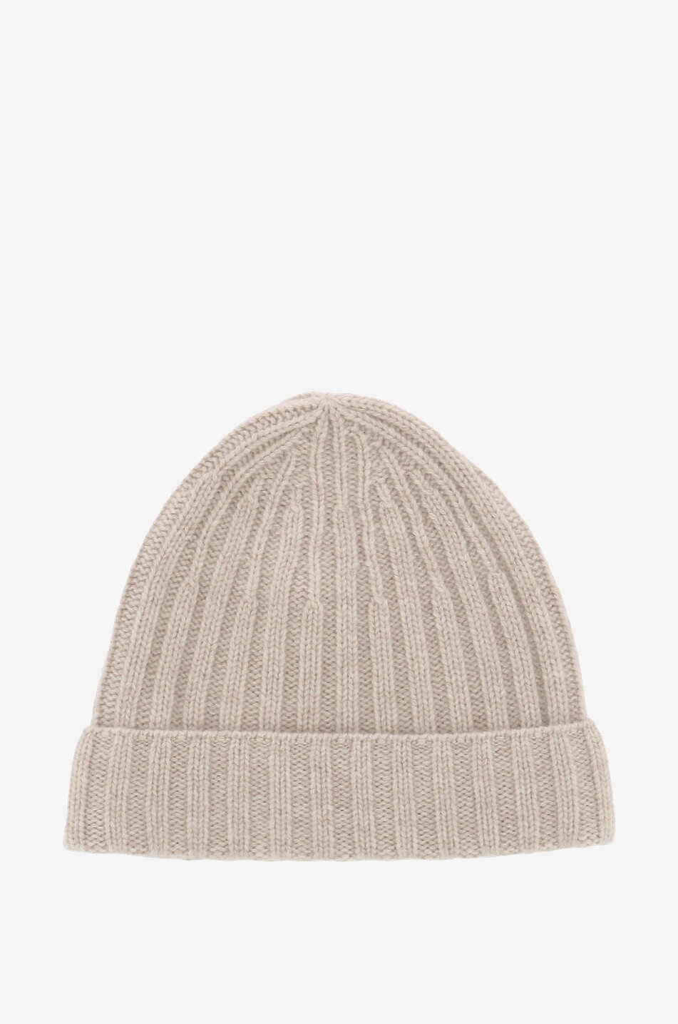 Organic cashmere rib knit beanie