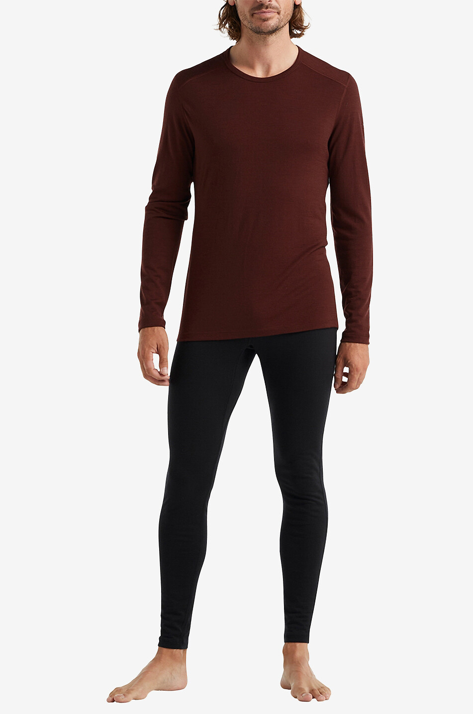 ICE BREAKER 200 Oasis thermic merino wool top Men BROWN 3
