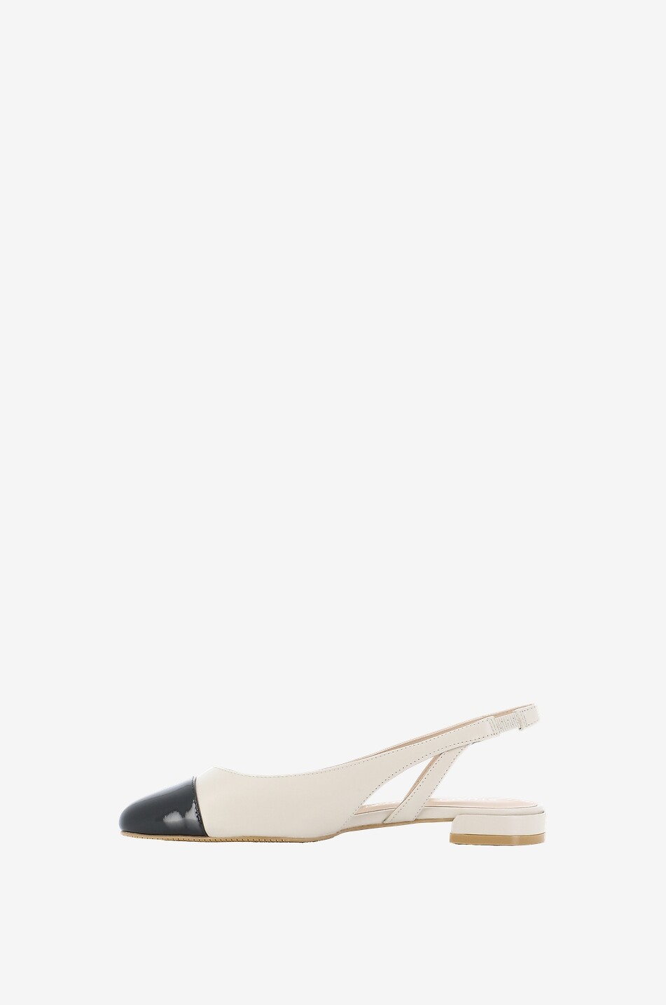 STUART WEITZMAN Ballerines en cuir bicolore à bride arrière Femme BLANC CASSE 3