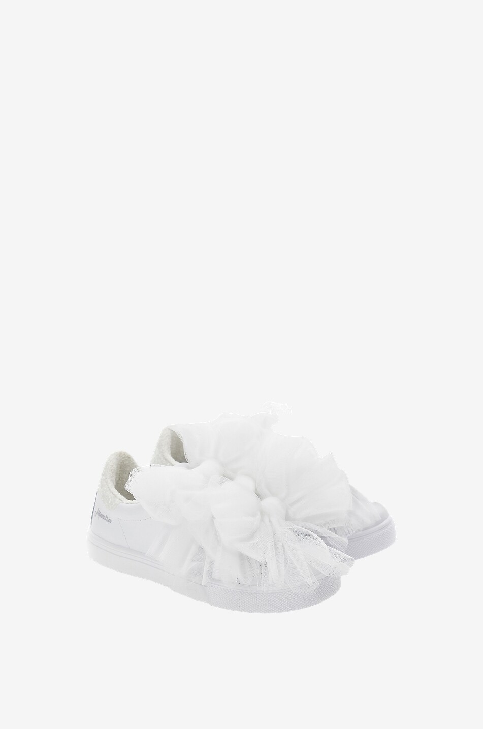 Tulle adorned low-top sneakers