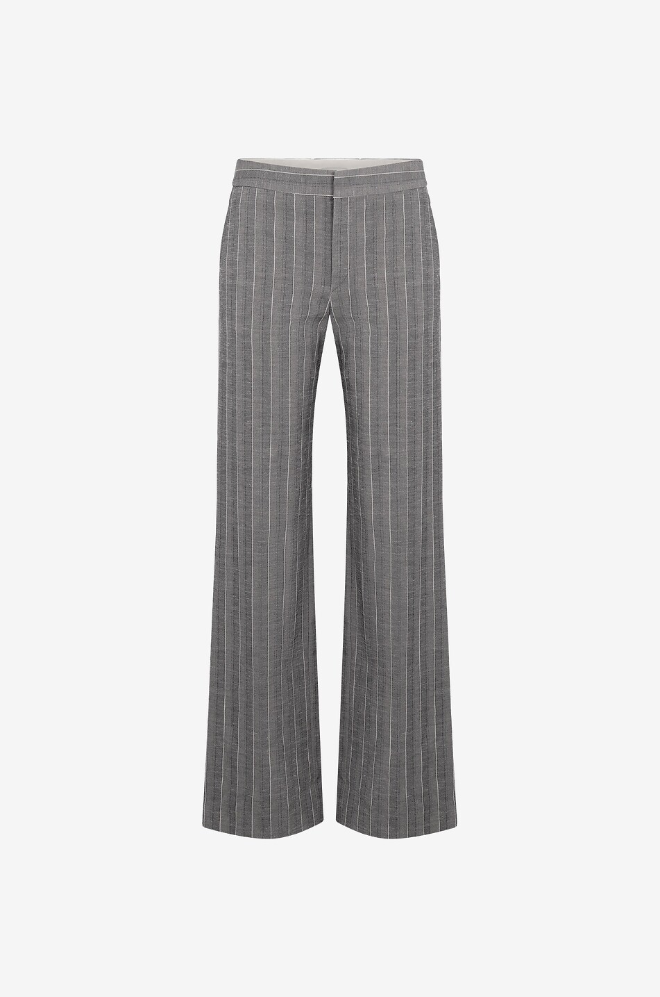 ISABEL MARANT Scarly pinstripe linen blend flared trousers Women GREY 1