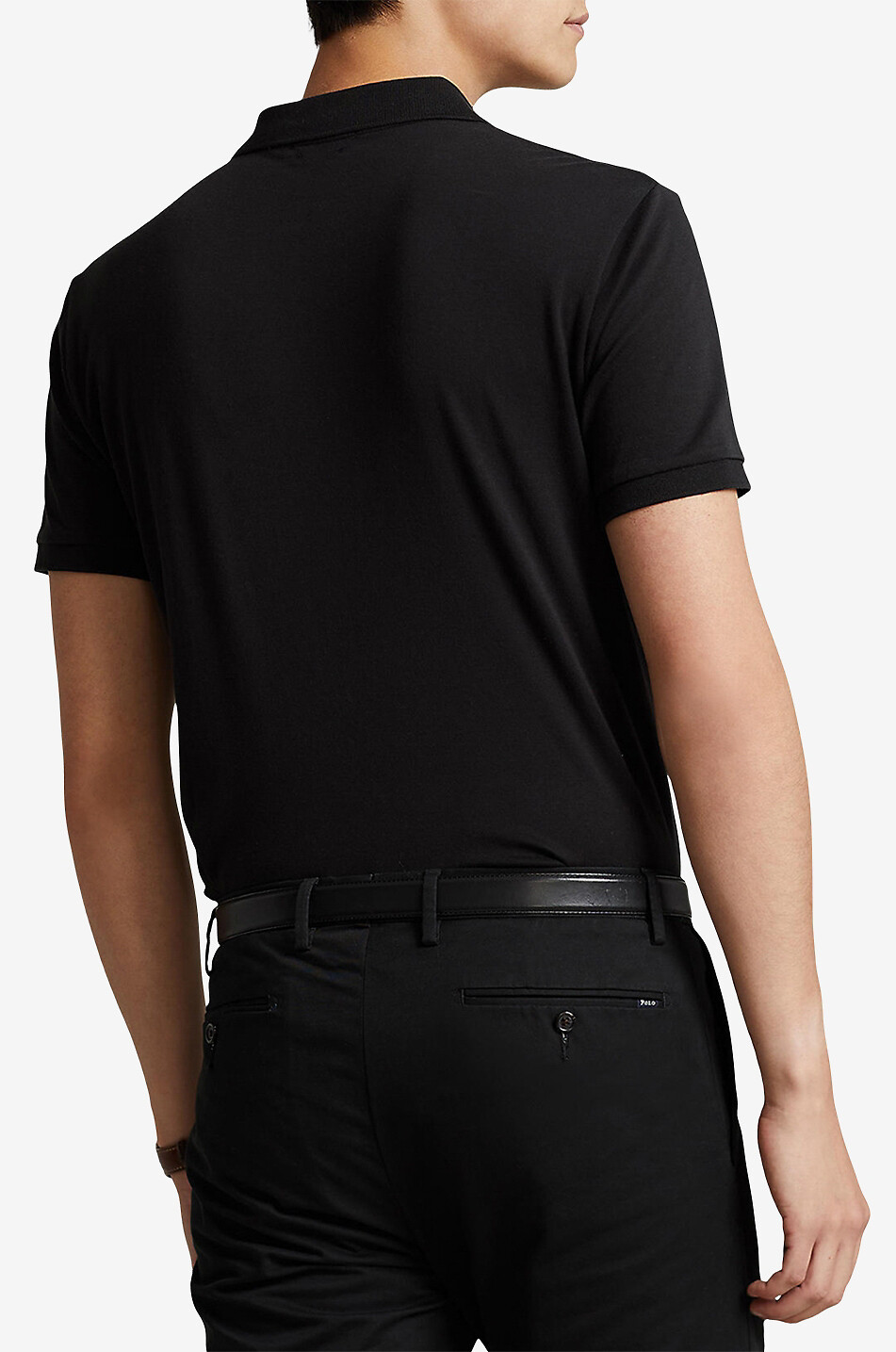 POLO RALPH LAUREN Custom Slim Fit Pony soft cotton polo shirt Men BLACK 3