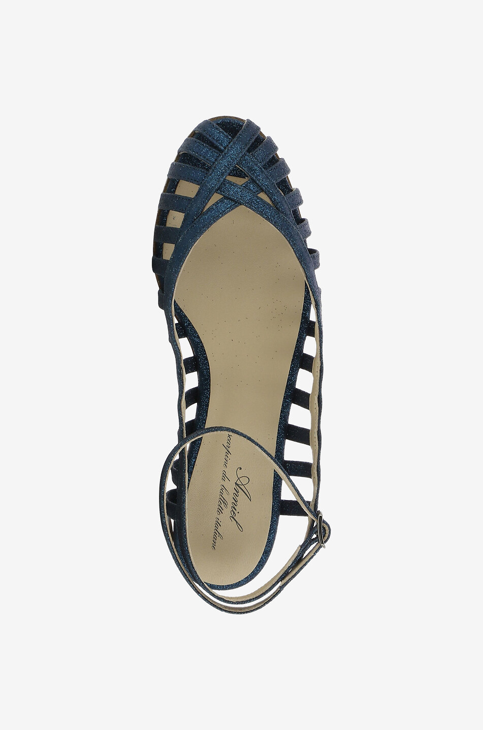 ANNIEL Sandales en cuir Gladiator Femme BLEU FONCE 5