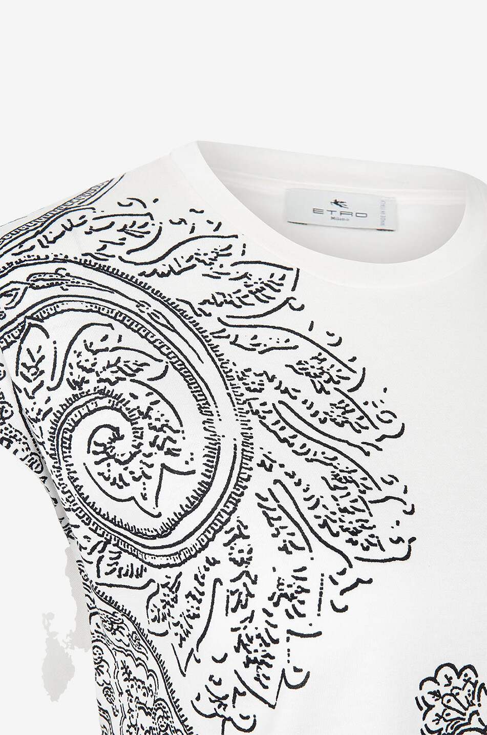 ETRO Weites Kurzarm-T-Shirt mit XXL-Paisley-Details Damen WEISS 3