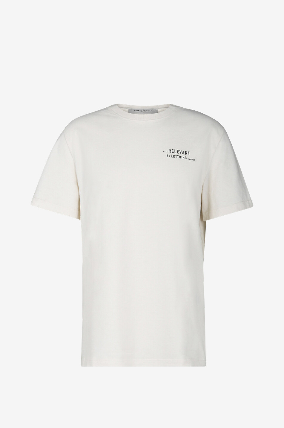 Make Relevant Everything Timeless. Printed distressed T-shirt