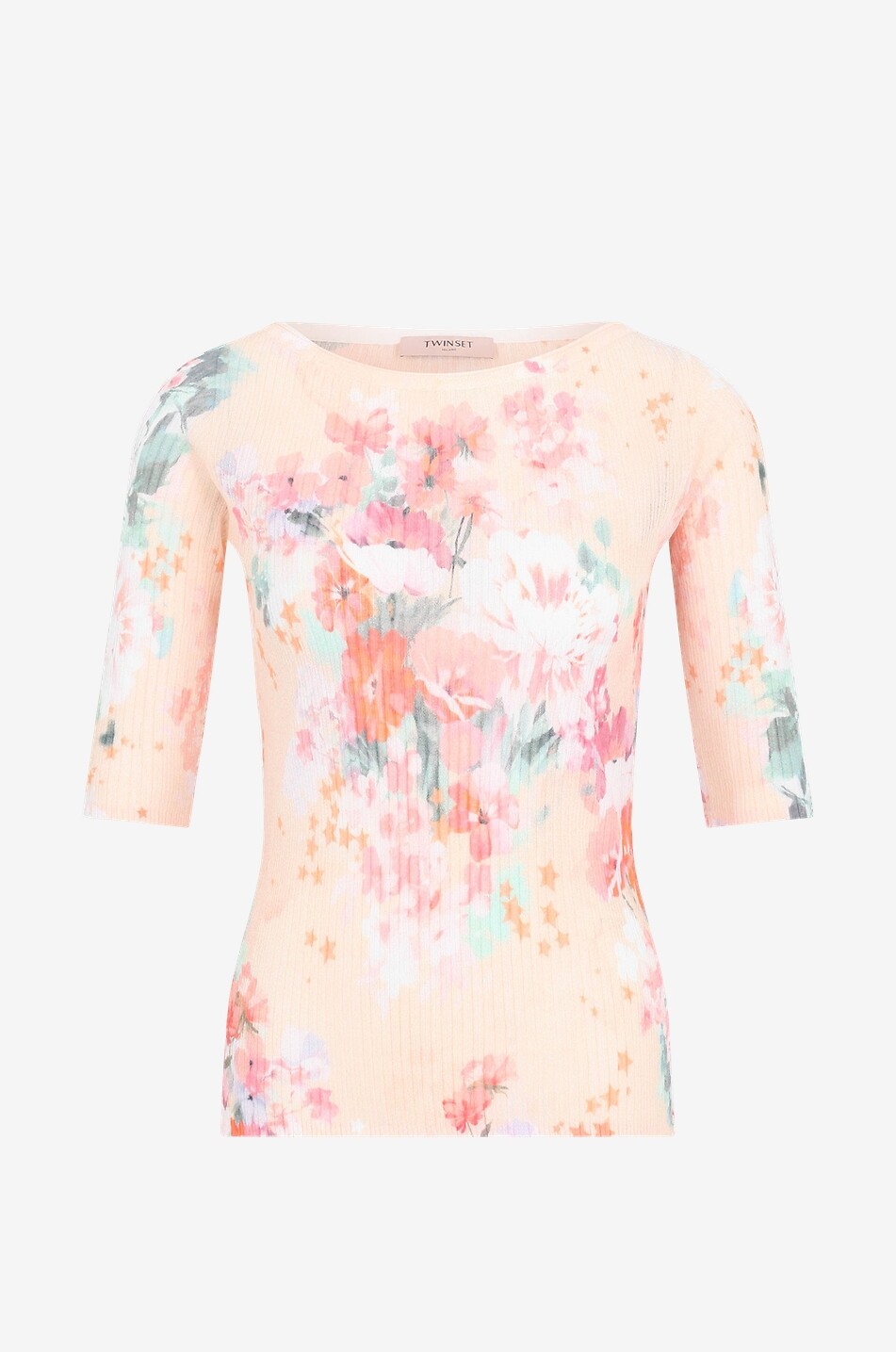 Cotton three-quarter sleeve top