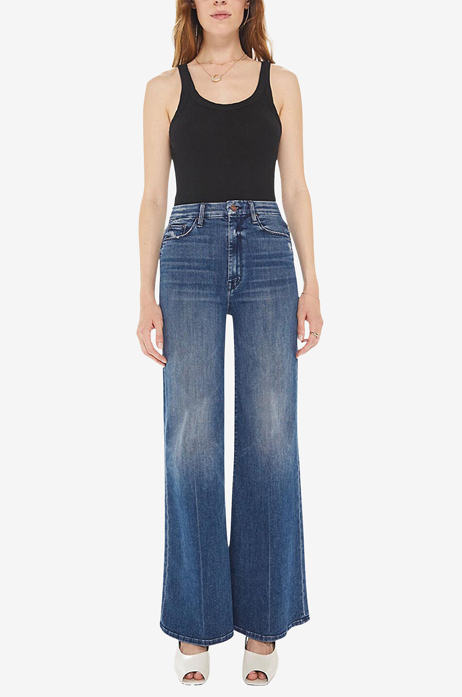 MOTHER High Waisted Roller Skimp cotton bootcut jeans Women MEDIUM BLUE 3