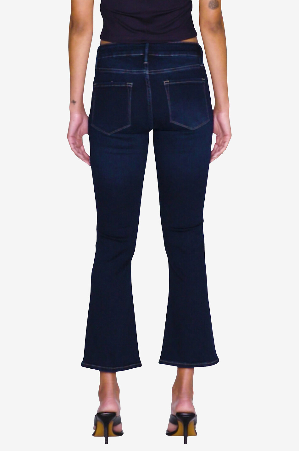 FRAME Le Crop Mini Boot Parkway cropped bootcut jeans Women DARK BLUE 3