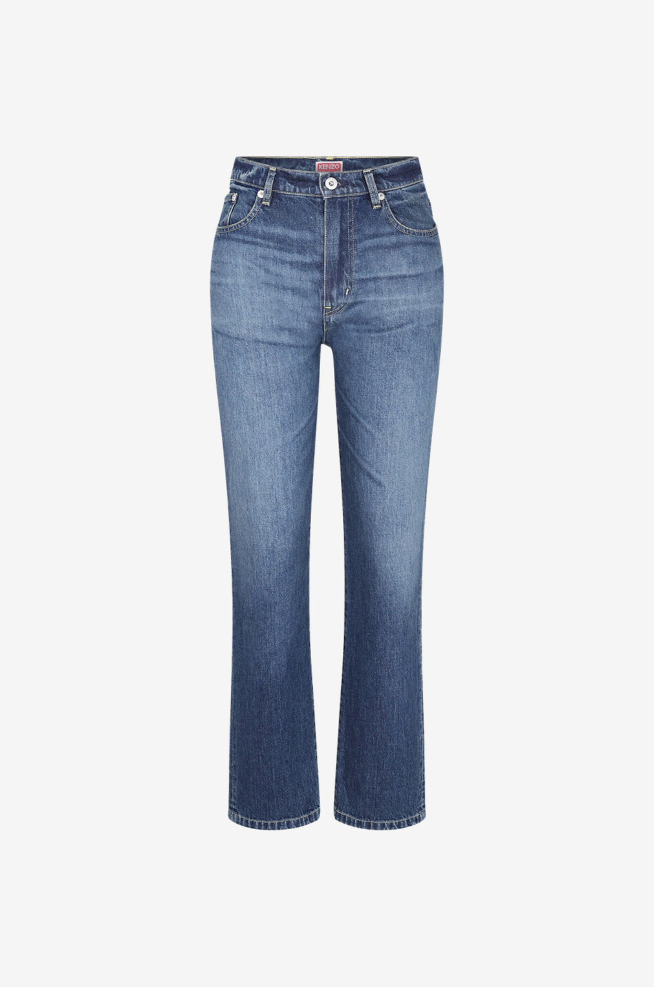 KENZO Jean droit en coton Asagao Femme BLEU FONCE 1