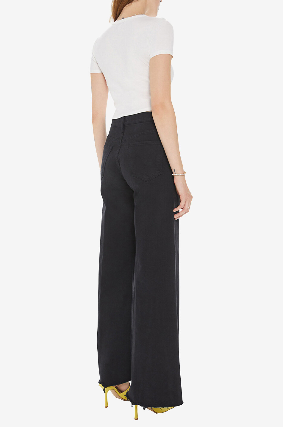 MOTHER The Tomcat Roller Fray cotton bell-bottom jeans Women BLACK 5
