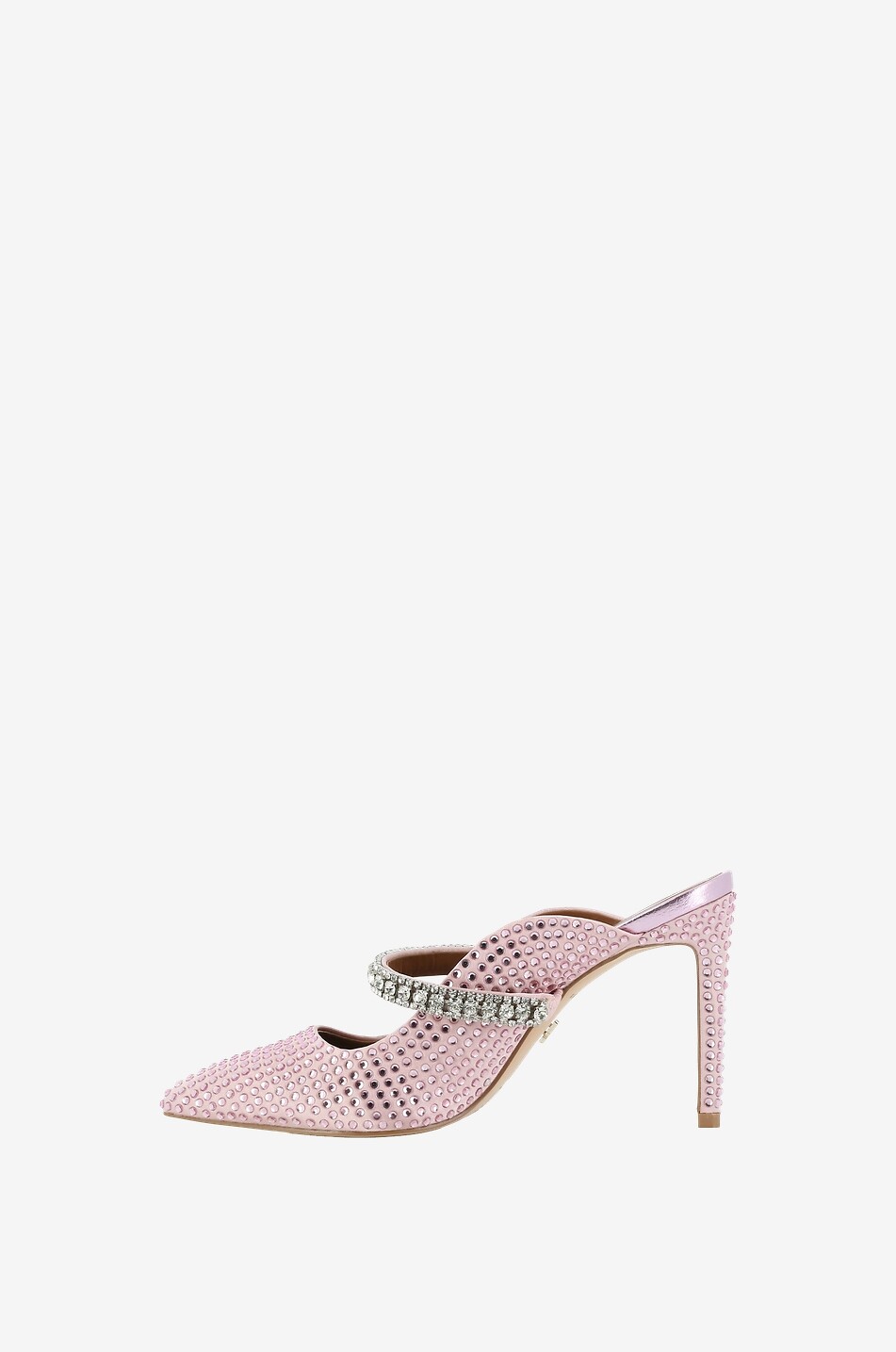 Mules à talon en tissu Duke Crystal 95