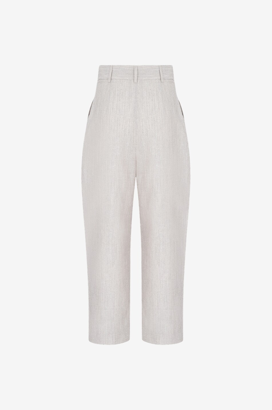 Bundfaltenhose aus Wollmix Mist