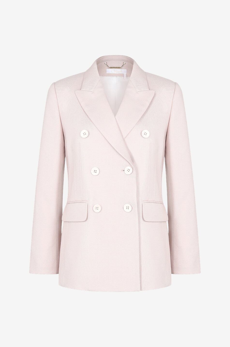 Zweireihiger Blazer aus Wolle und Seide im Korsett-Stil