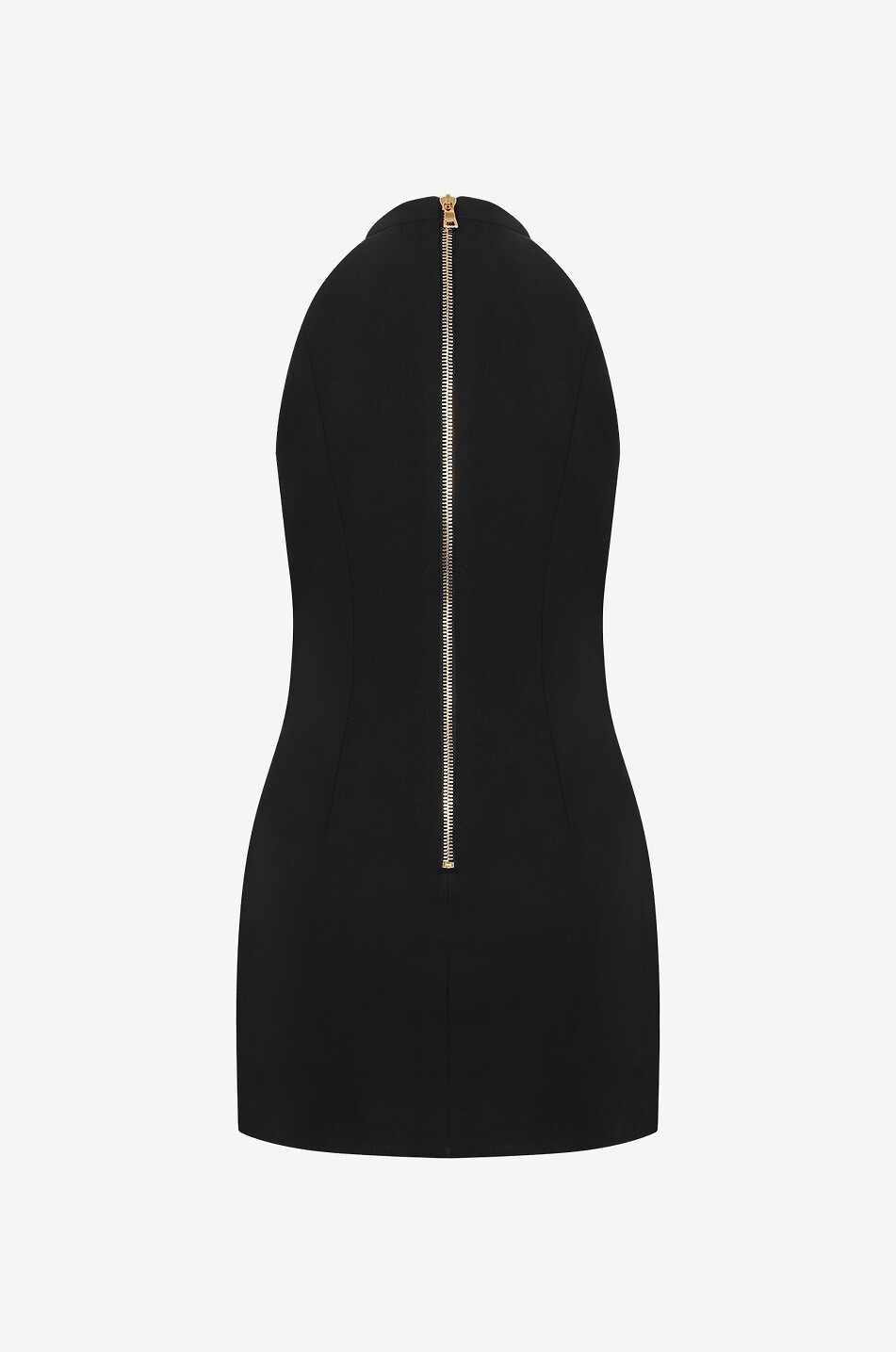 Drapiertes ärmelloses Minikleid aus Wolle