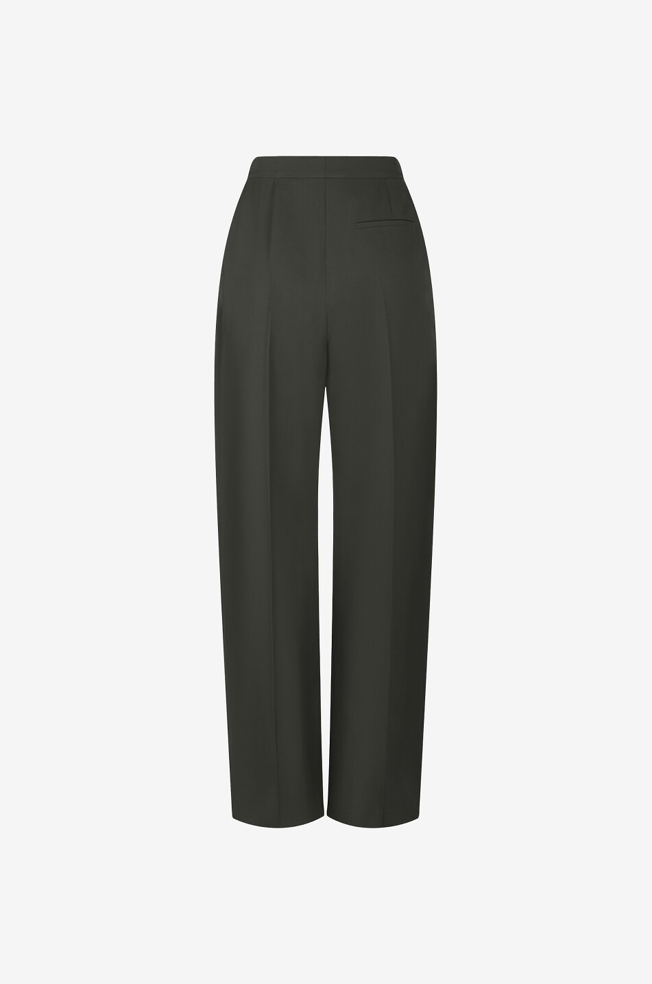 ALEXANDER McQUEEN Woll- und Baumwollgabardine-Hose mit weitem Bein und hoher Taille Damen DUNKELGRÜN 2