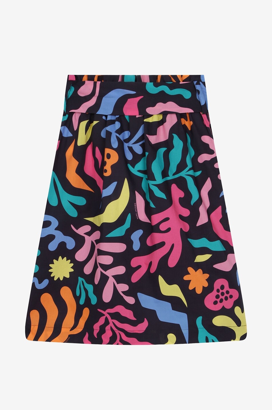 Leaf printed girl's midi skirt