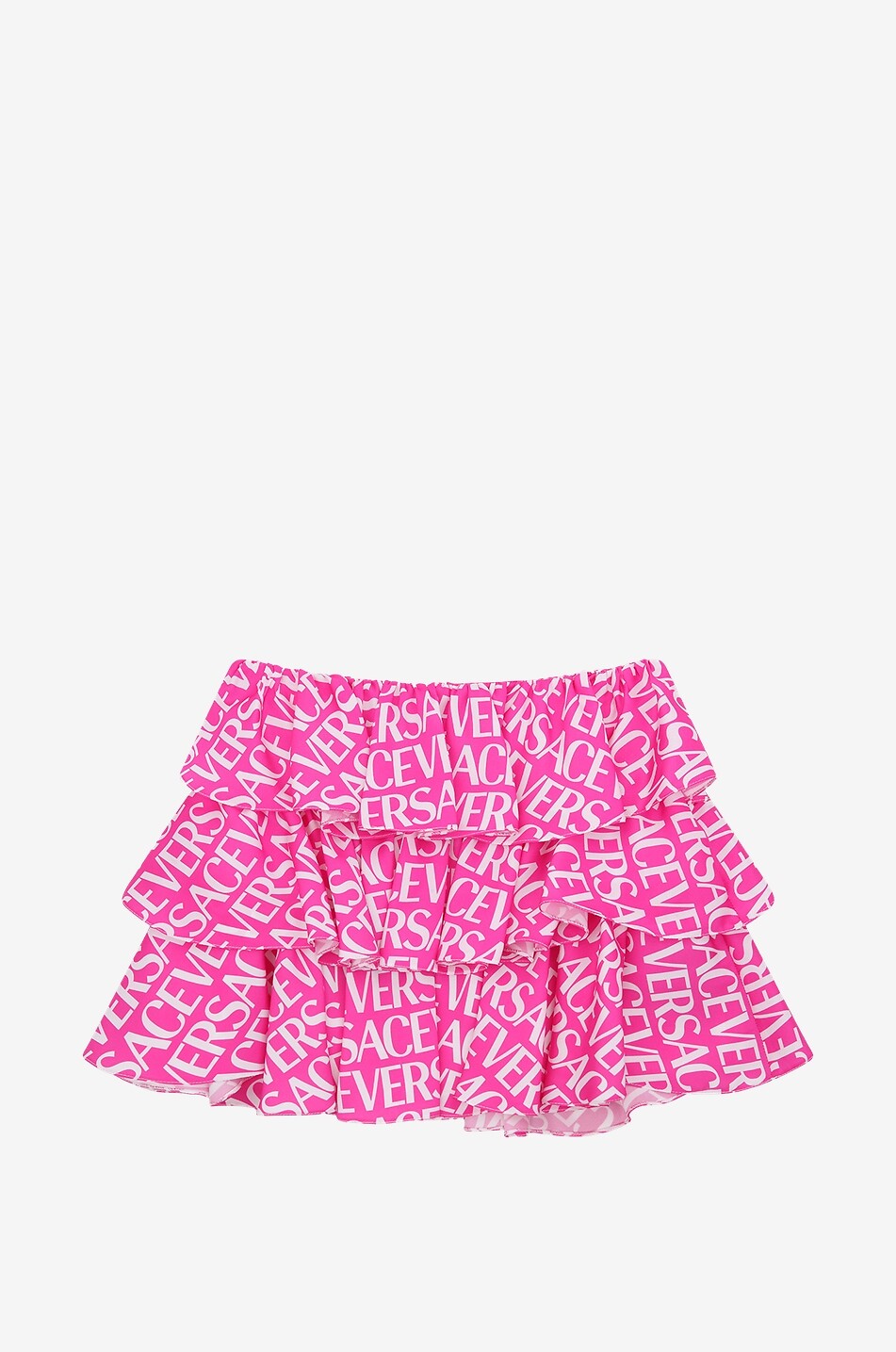 Minijupe à volants étagés fille Versace Logo