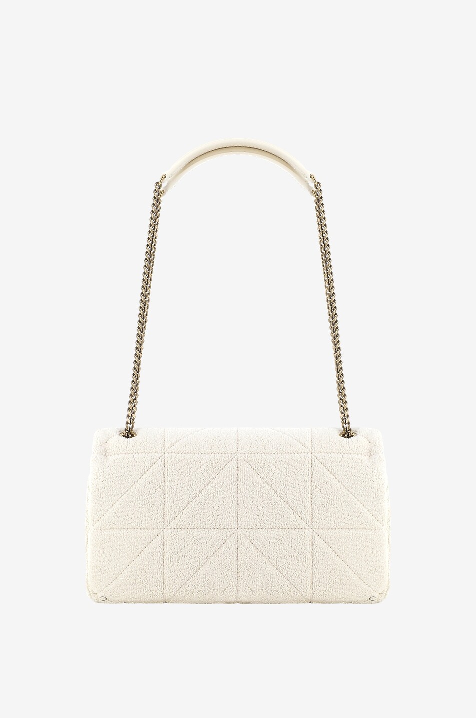 SAINT LAURENT PARIS Sac porté épaule matelassé en éponge Jamie Medium Femme BLANC 3