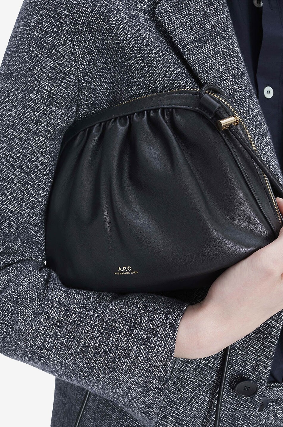 A.P.C. Schultertasche aus Kunstleder Ninon Damen SCHWARZ 3