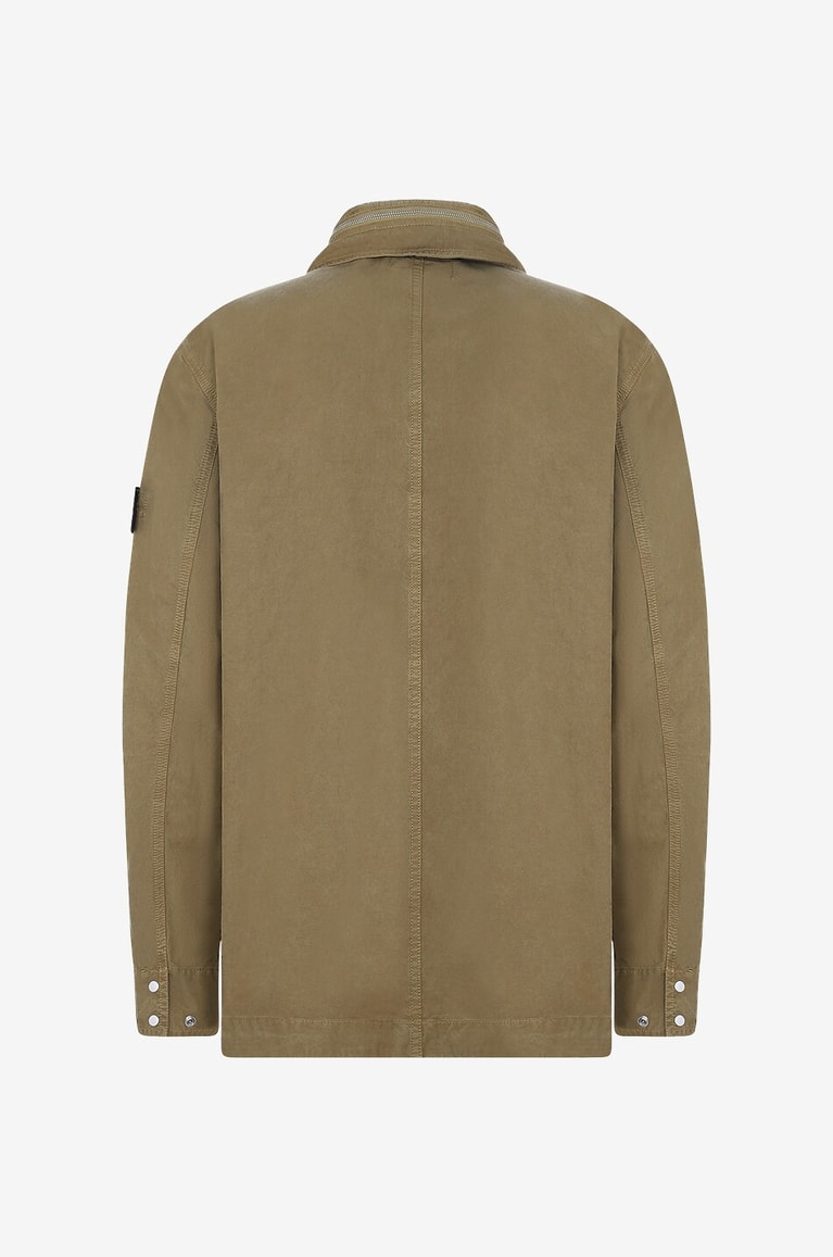 STONE ISLAND Hemdjacke aus Used-Look-Gabardine mit Kapuze Herren [akeneo-beigefonce] 2