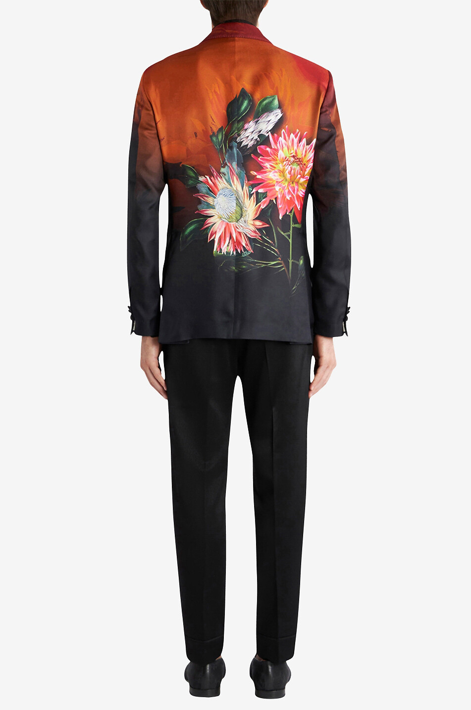 ETRO Blazer à boutonnage simple imprimé Dahlias Homme NOIR 4