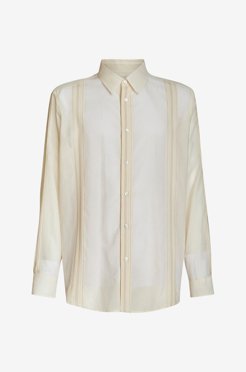 Besticktes Langarm-Hemd aus Baumwolle