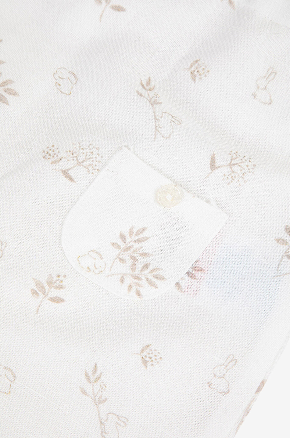 TARTINE ET CHOCOLAT Rabbit printed baby linen and cotton shorts Baby EGGSHELL 3