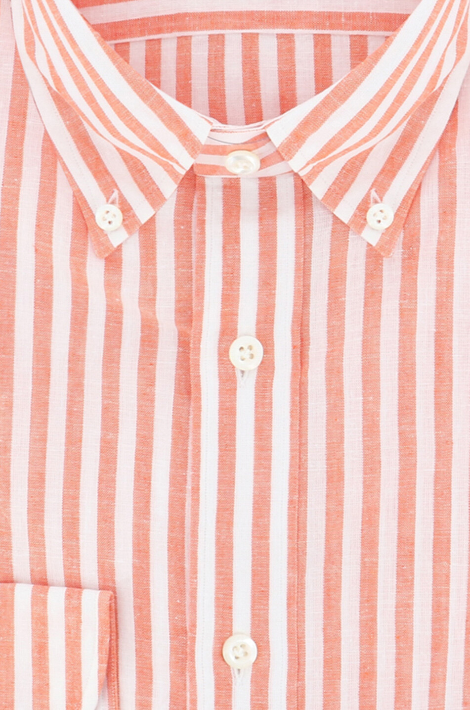 GIAMPAOLO Chemise à manches longues en lin et coton Homme ORANGE 2