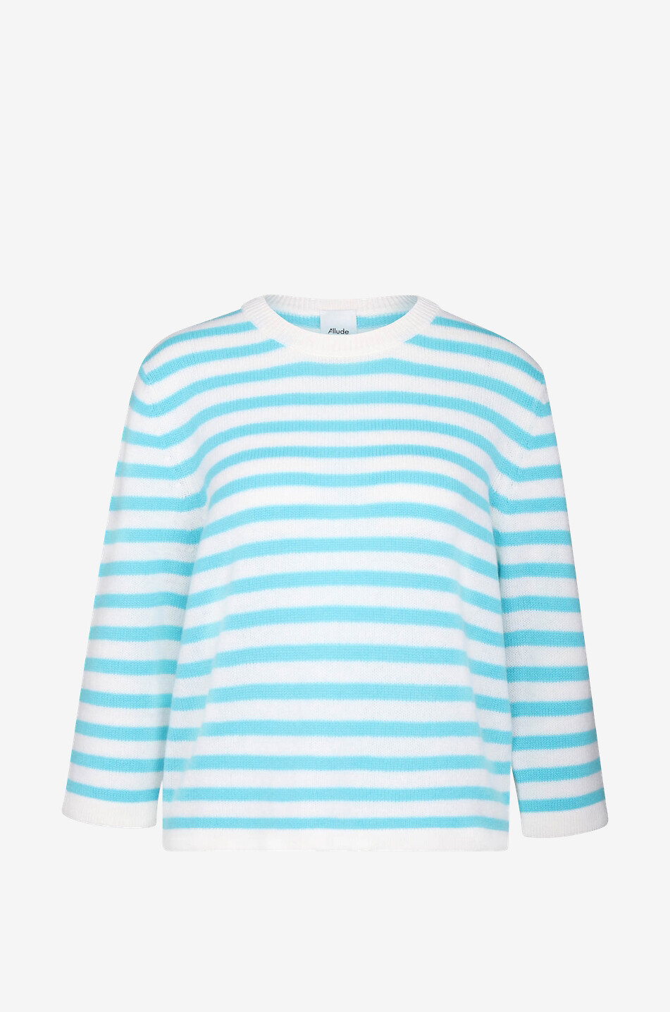 Wool and cashmere striped round neck jumper