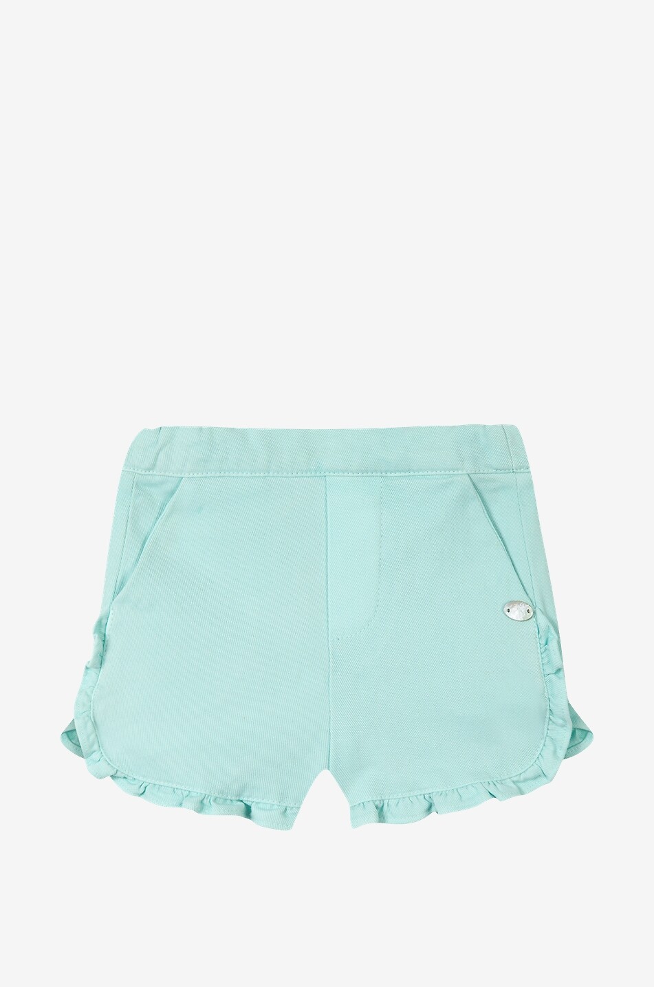 Ruffled baby shorts in twill