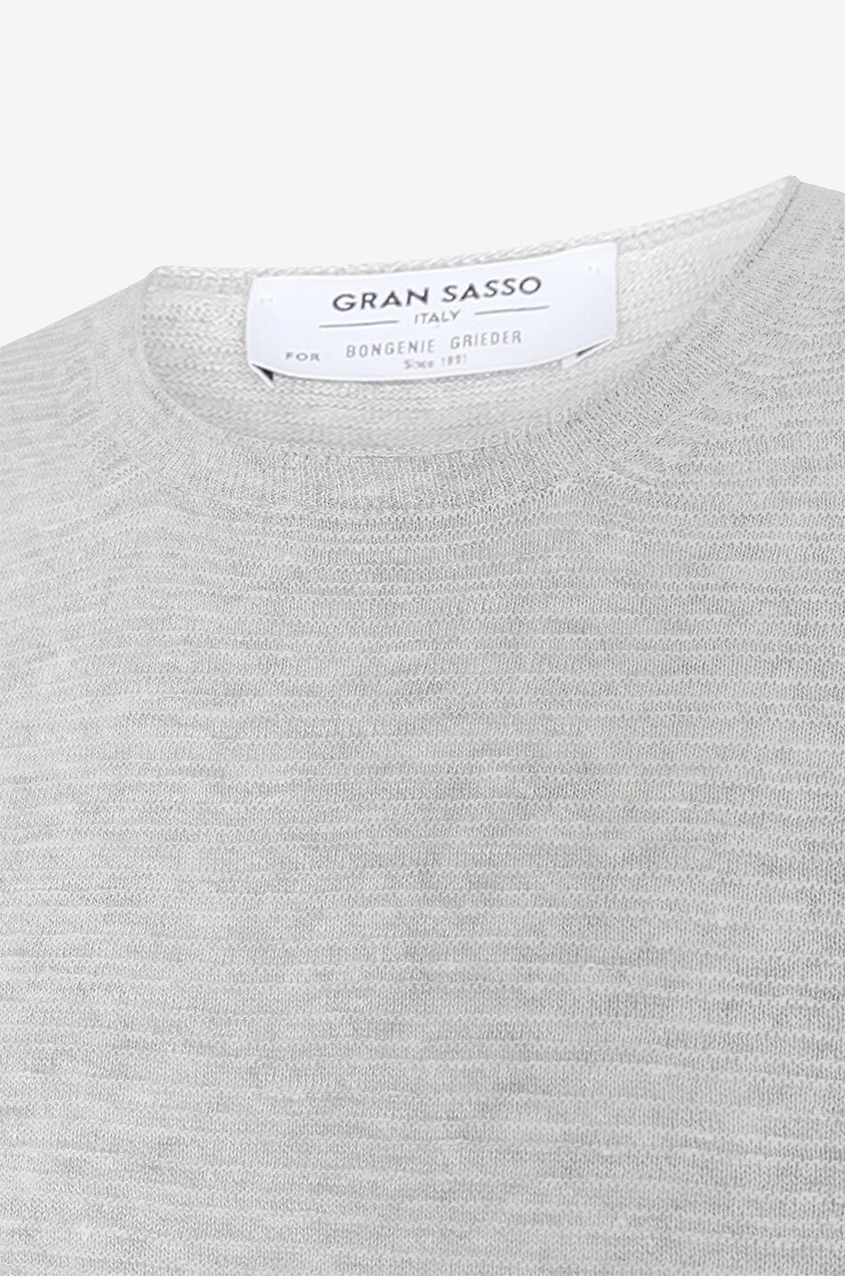 GRAN SASSO T-shirt à col rond en lin et coton Homme GRIS CLAIR 3