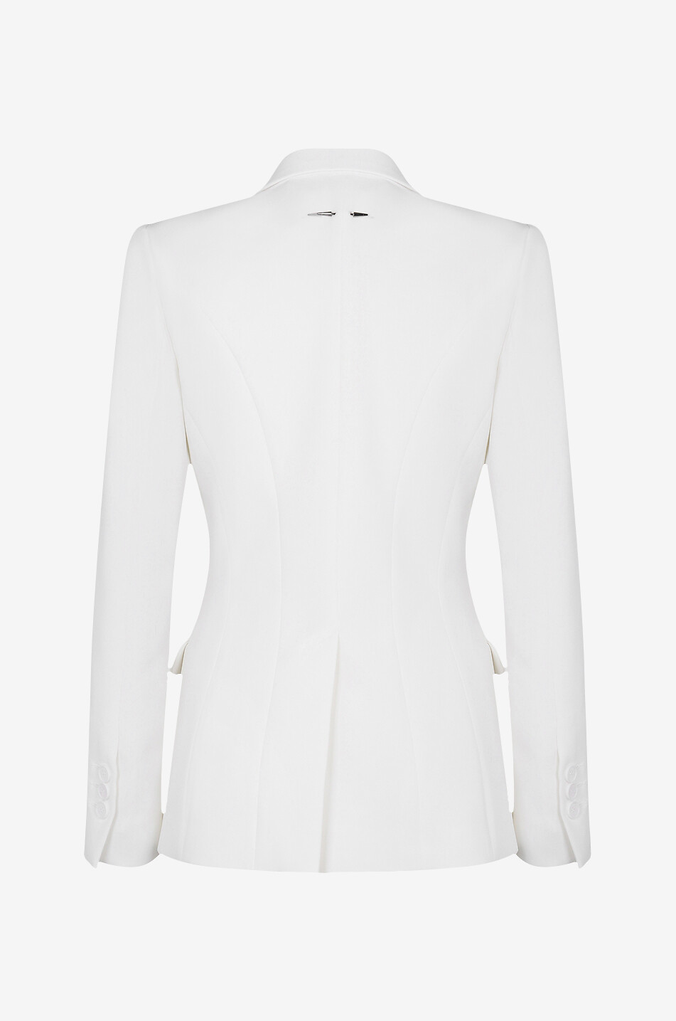 Cinched single-breasted crepe blazer