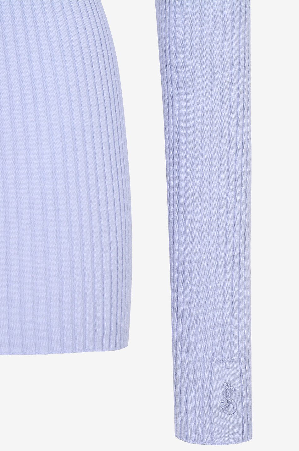 Gerippter Schlauchpullover aus Wolle und Seide
