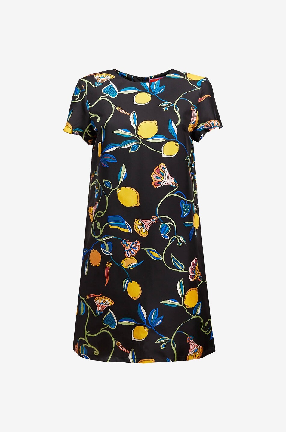 LA DOUBLEJ Seidentwill-Mini-Trapezkleid Mini Swing Borboni Damen SCHWARZ 1