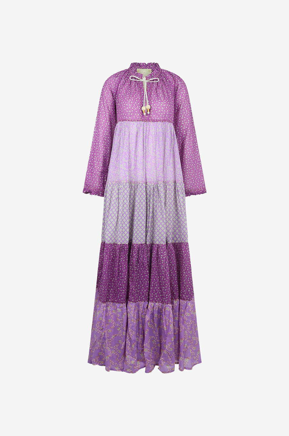 YVONNE S Langes Strandkleid aus Leinen Maxi Hippydress Damen BUNT 1