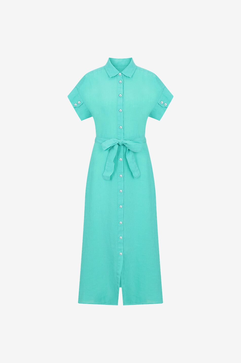 Robe-chemise midi en lin