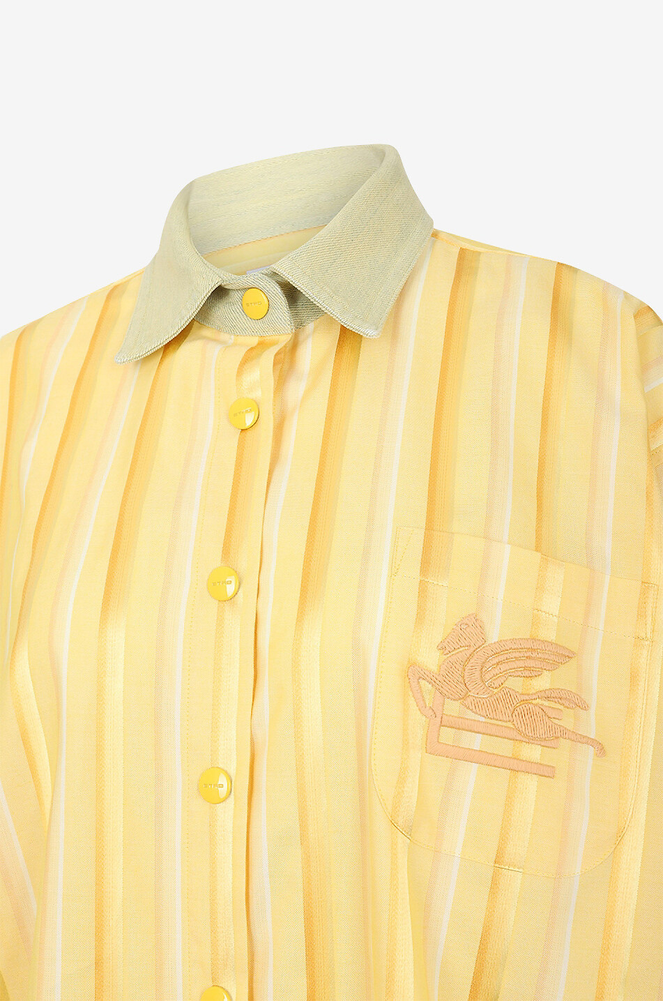 ETRO Pegaso striped jacquard mini shirt dress Women YELLOW 3