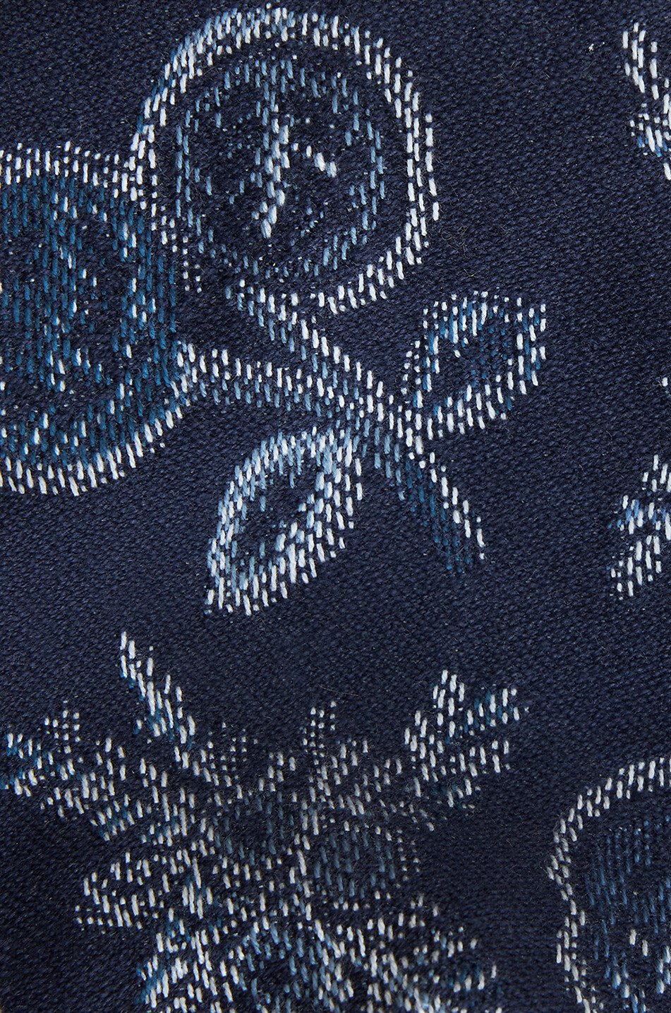 Top brassière en denim jacquard fruits exotiques