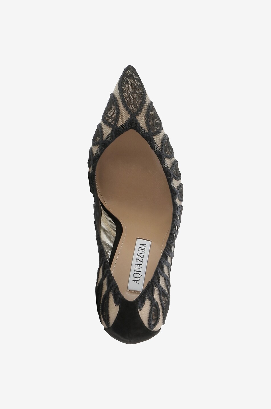 AQUAZZURA Pumps aus Spitze und Wildleder After Dark 105 Damen SCHWARZ 5