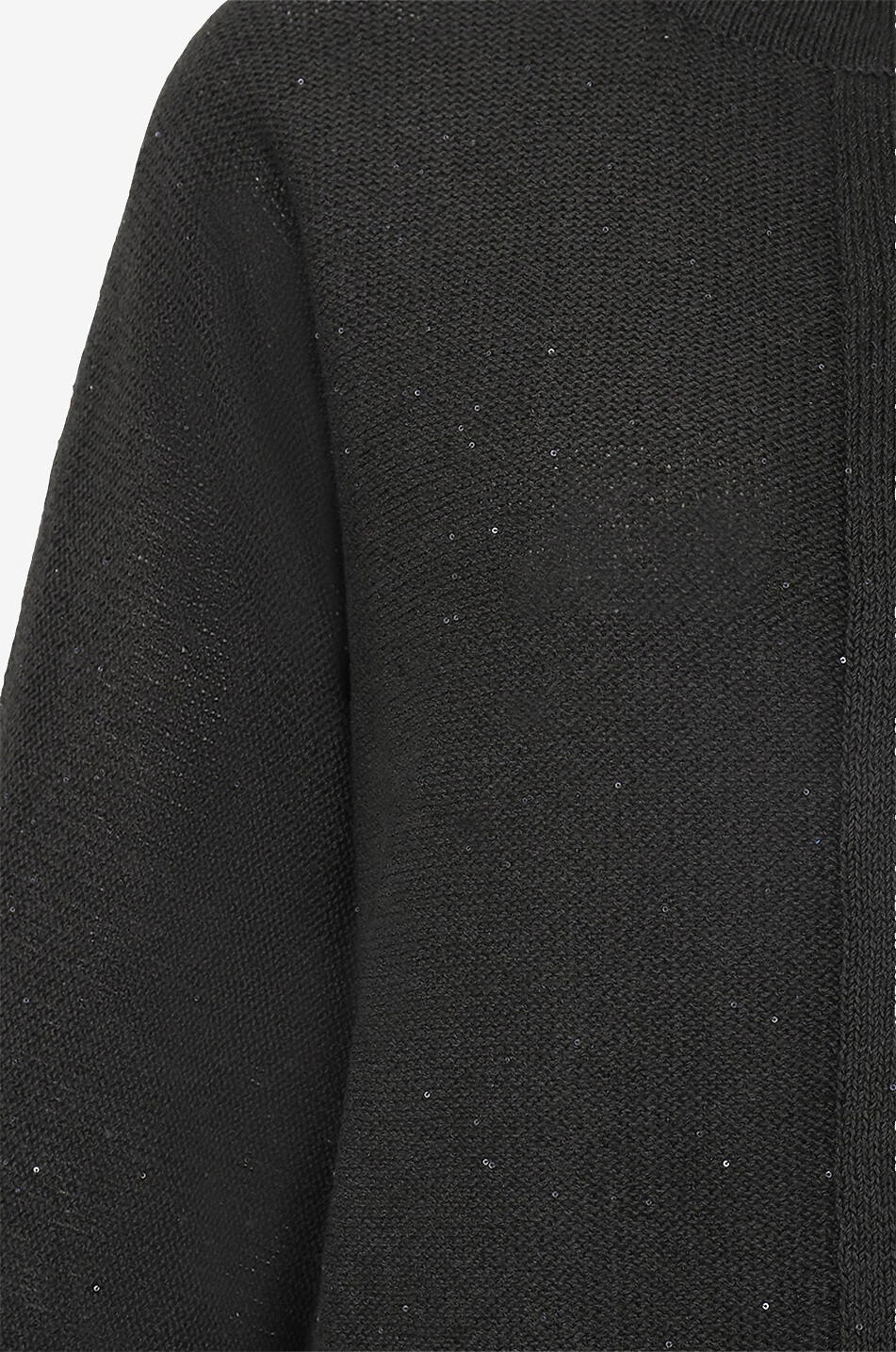 Sequinned boxy cotton blend 3/4-sleeve cardigan