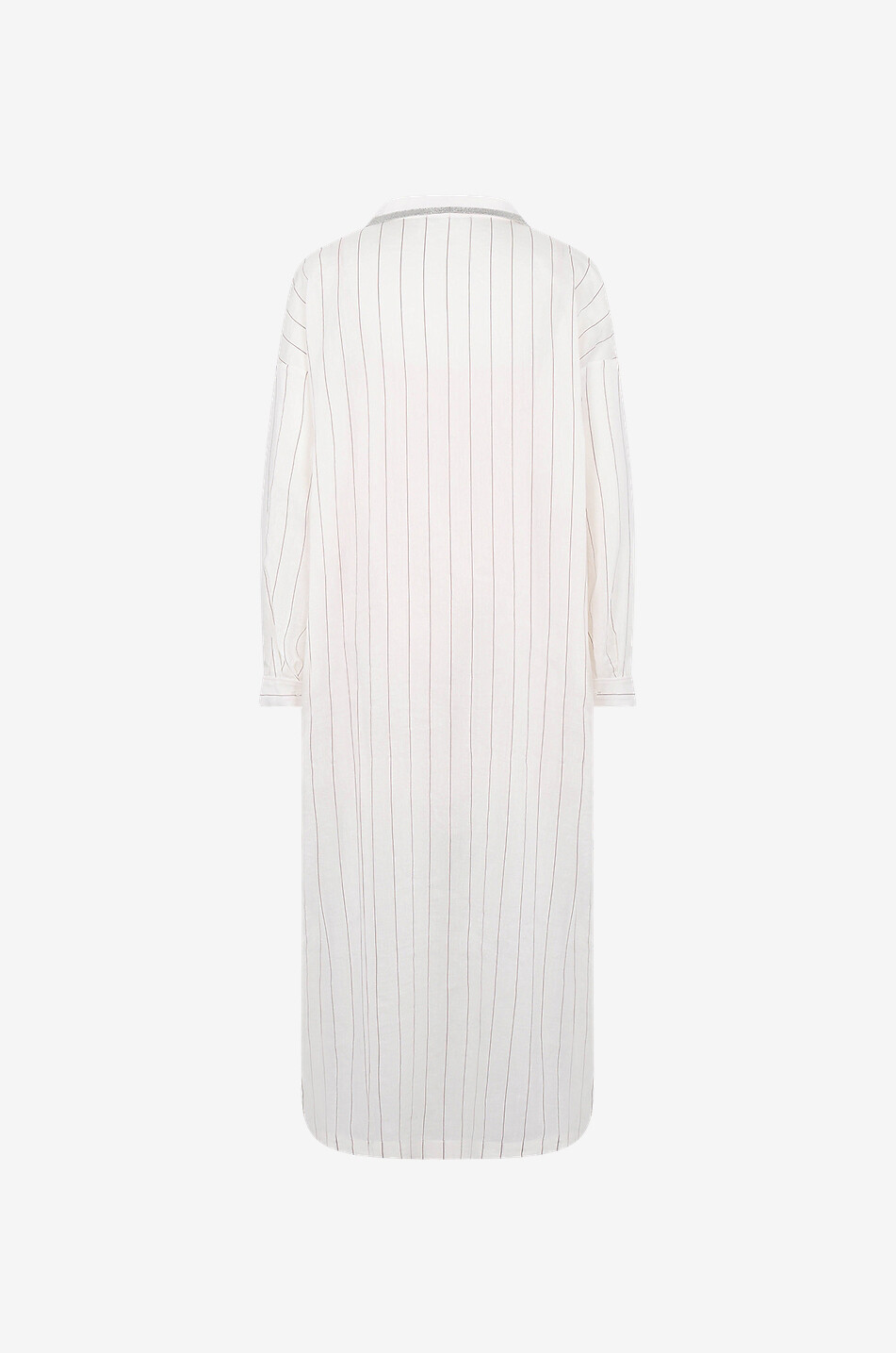 Linen blend pinstripe caftan midi dress