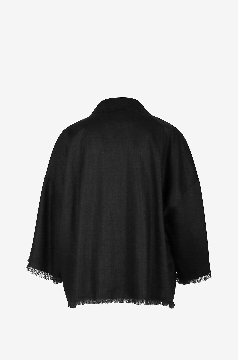 FABIANA FILIPPI Ausgefranste Hemdjacke aus Leinenmix-Twill Damen DUNKELGRÜN 2