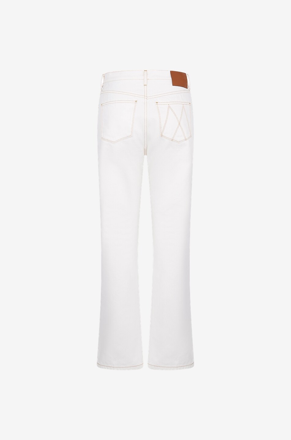 MONCLER Topstitched straight-leg jeans Women WHITE 2