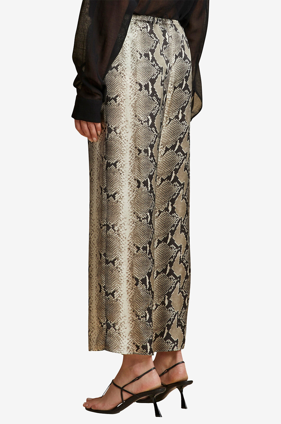 KHAITE Verkürzte Hose mit weitem Bein und Python-Print Mindy Damen BUNT 4