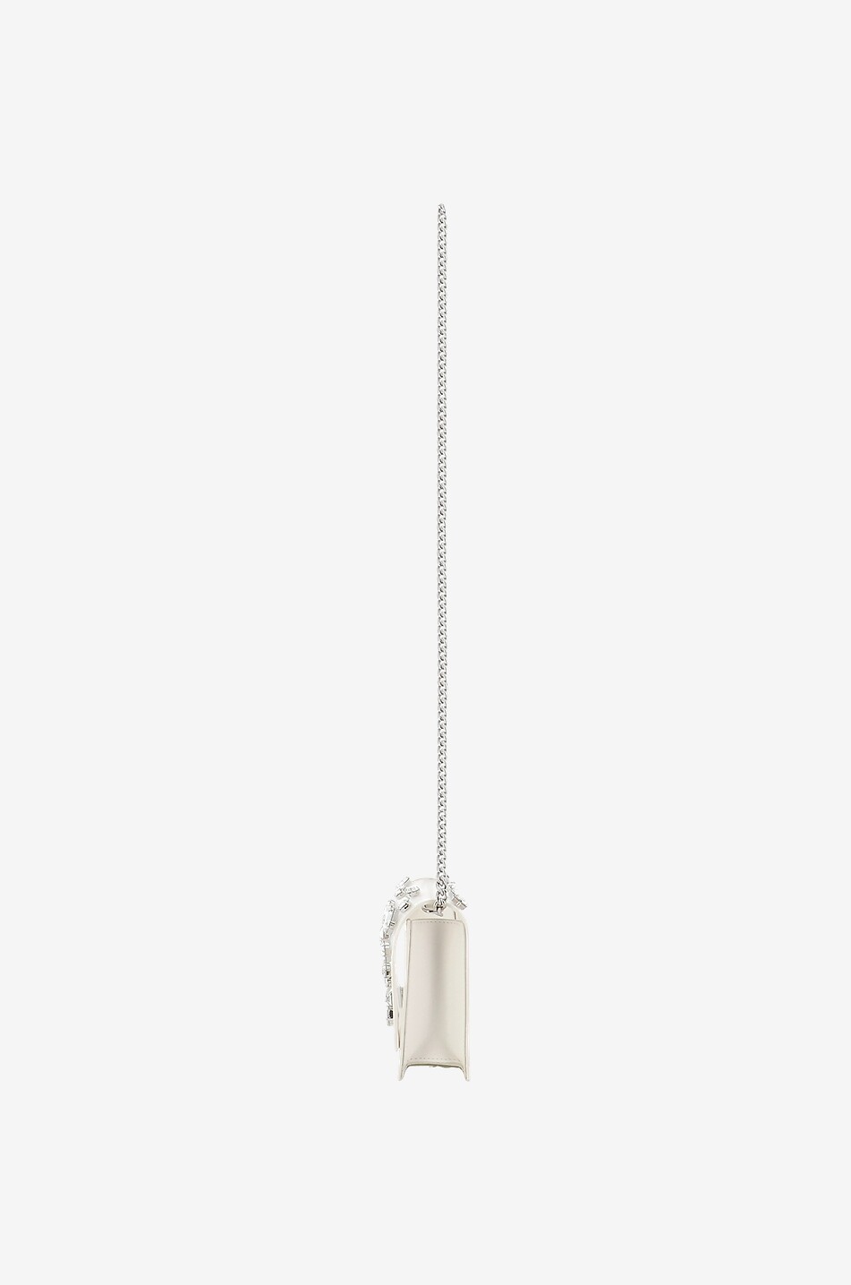 ALEXANDER McQUEEN Sac porté épaule transparent à cristaux Skull Small Femme ARGENT 4