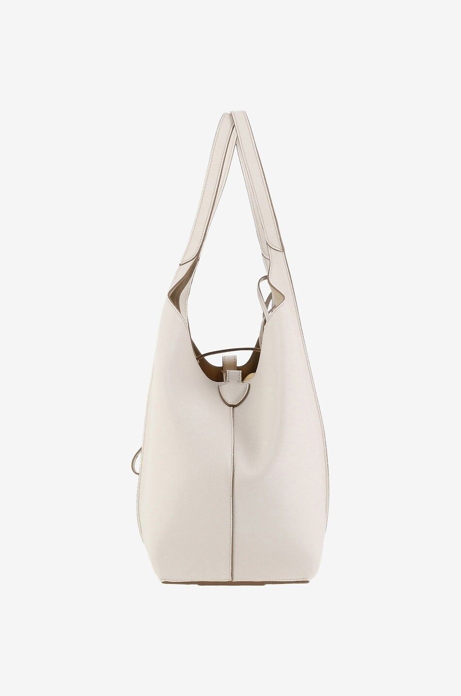 TOD'S T Timeless Mini grained leather tote bag Women EGGSHELL 4