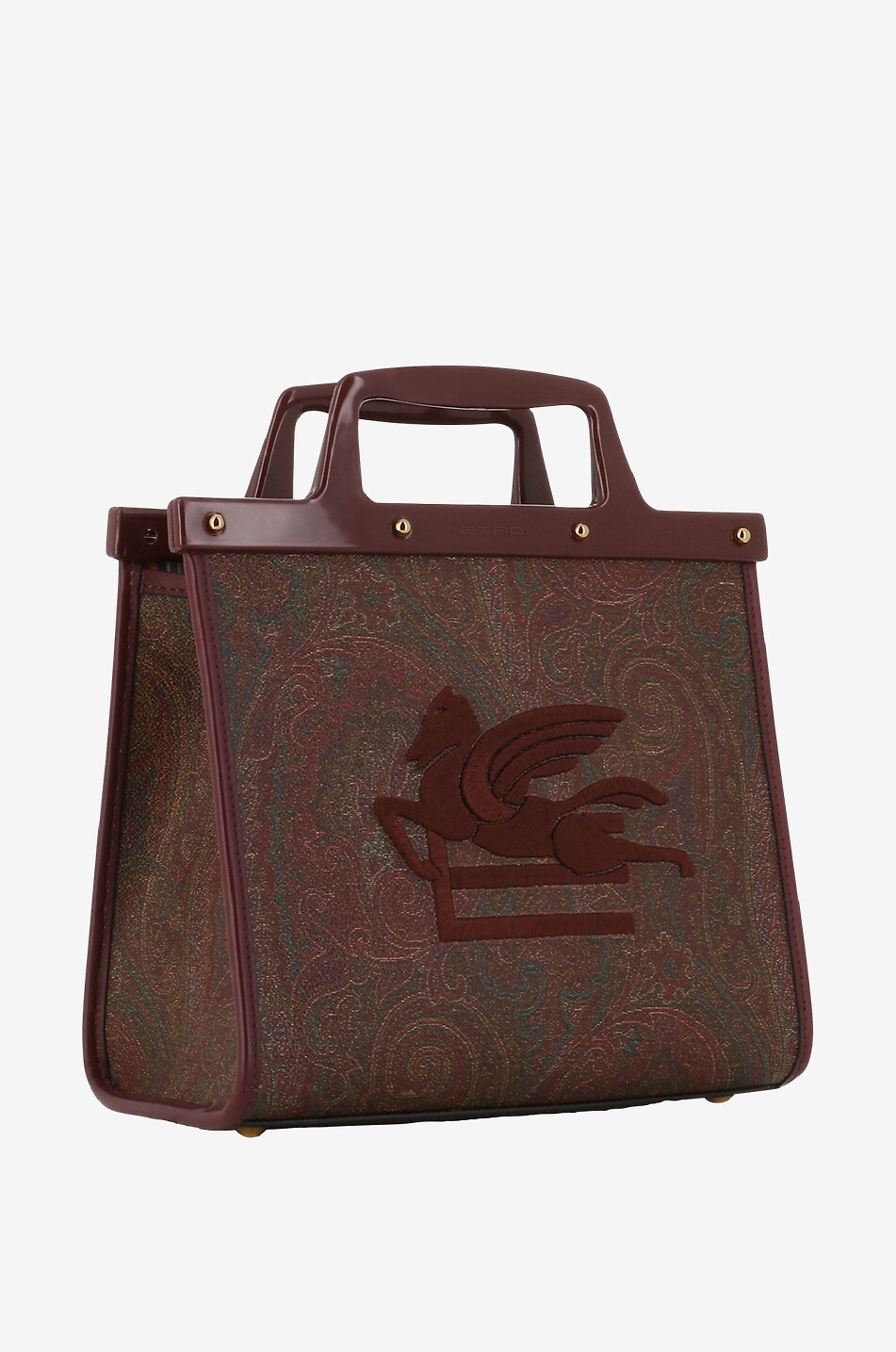 ETRO Love Trotter Small jacquard and leather tote bag Women RED 2